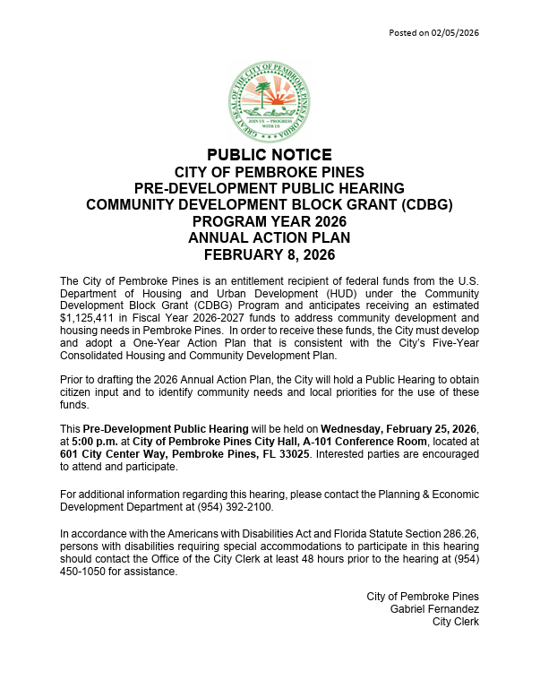 Pre-Development Hearing