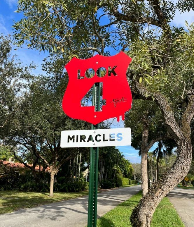 Picture of red sign from "signs of life" installation